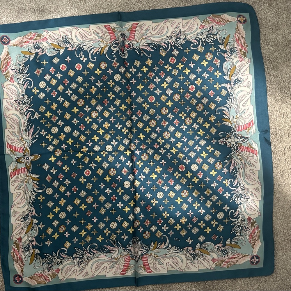 Teal Patterned Scarf
